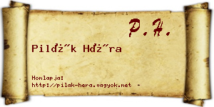 Pilák Héra névjegykártya